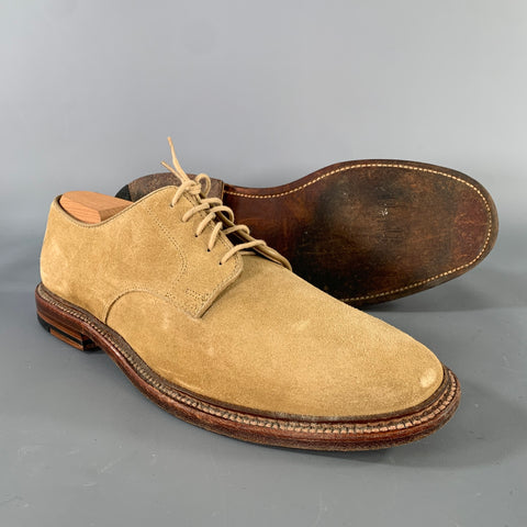 ALDEN Size 8.5 Tan Suede Derby Lace Up Shoes