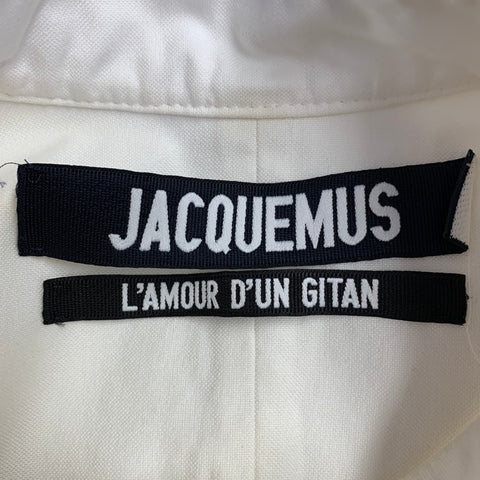 JACQUEMUS Size 6 Cream Cotton Fitted Tuxedo Shirt