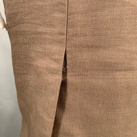 VERSACE Size 2 Brown Silk  Wool Strappy Dress