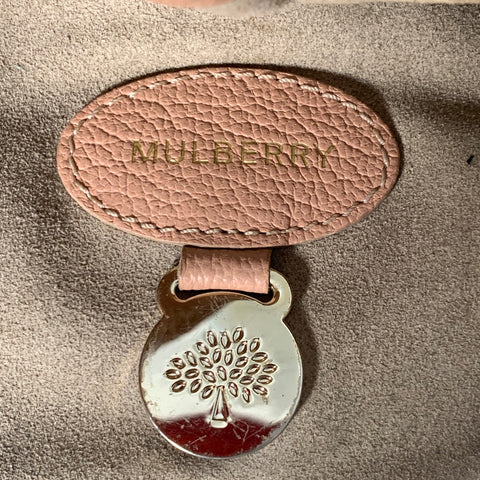 Sac cabas en cuir grainé rose poudré MULBERRY