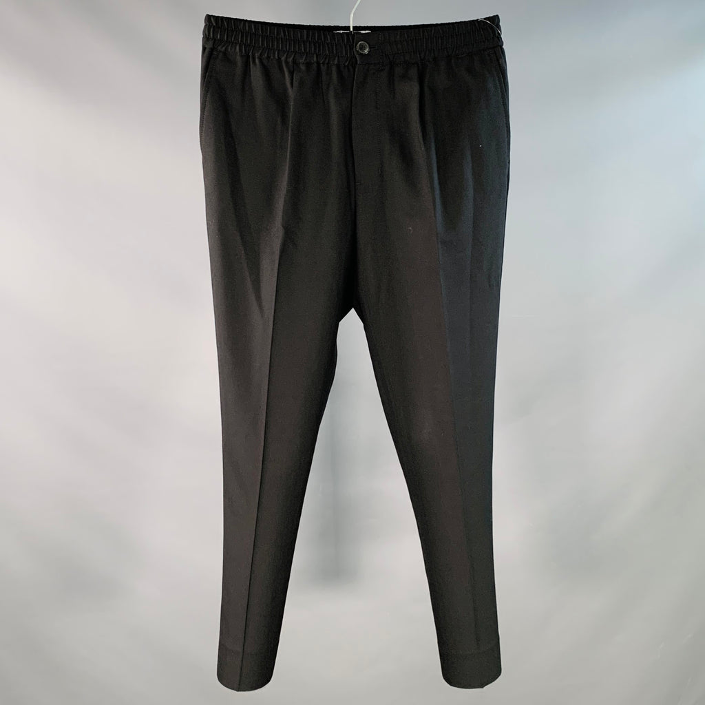 AMI by ALEXANDRE MATTIUSSI Size 28 Black Virgin Wool Pleated