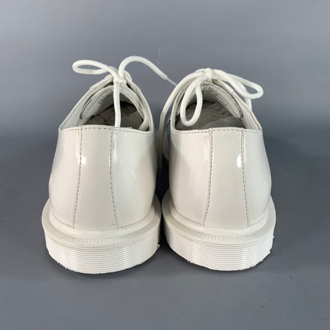 DR. MARTENS Size 9 White Leather Cap Toe Lace Up Shoes