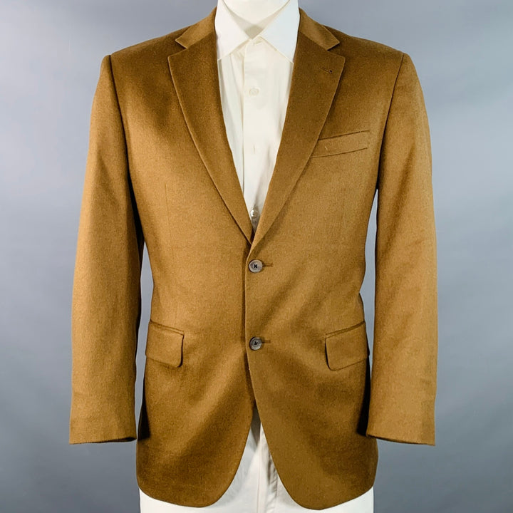 JACK VICTOR Size 42 Regular Brown Cashmere Notch Lapel Sport Coat