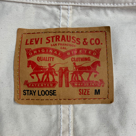 LEVI STRAUSS Size M Stay Loose Beige Cotton Long Sleeve Coveralls Jumpsuit