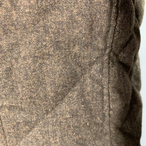 BARBOUR Size L Brown Olive Quilted Polyester Single Breasted Jacket