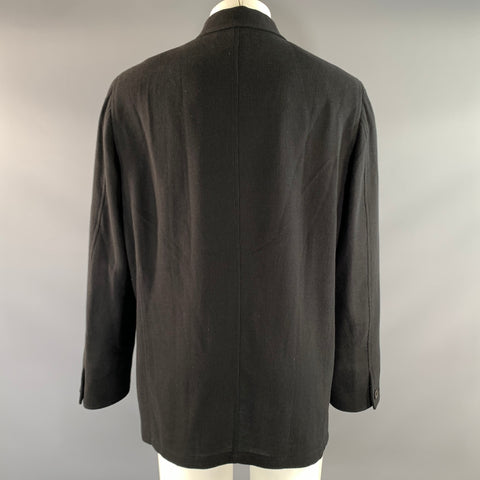 BRIONI Size M Black Cotton Cashmere Button Up Jacket