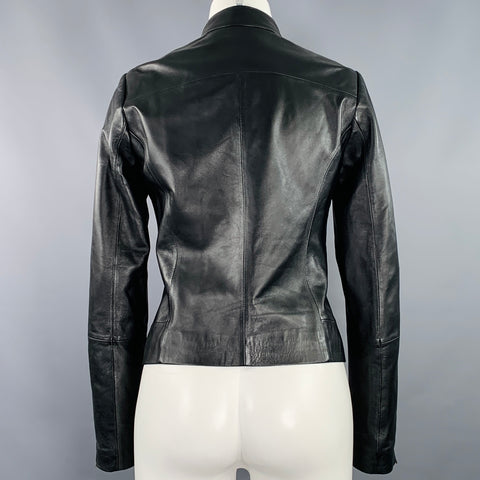 RALPH LAUREN Size XS Black Lambskin Leather Biker Jacket