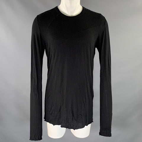 JULIUS Size S Black Cotton Cashmere Rayon Oversized Pullover