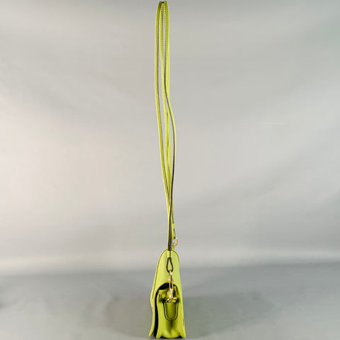 COACH Limited Edition  Lime Green Gold Cowhide Leather Crossbody Handbag