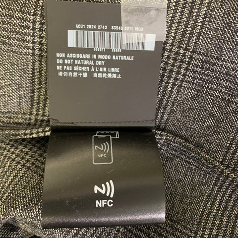 PRADA Size M Grey Black Glenplaid Wool Zip Up Jacket