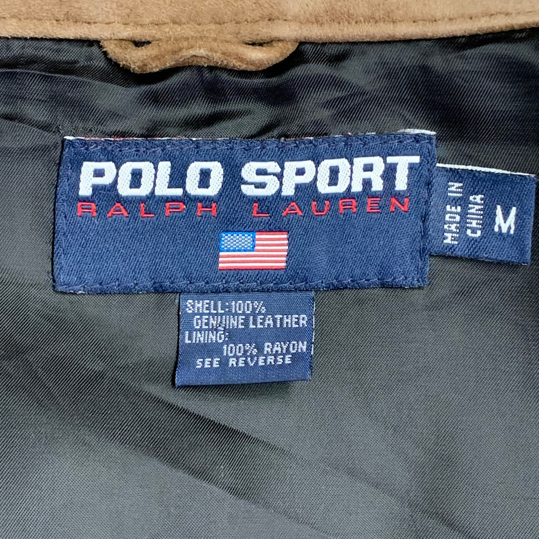POLO SPORT Size M Brown Textured Suede Belted Jacket