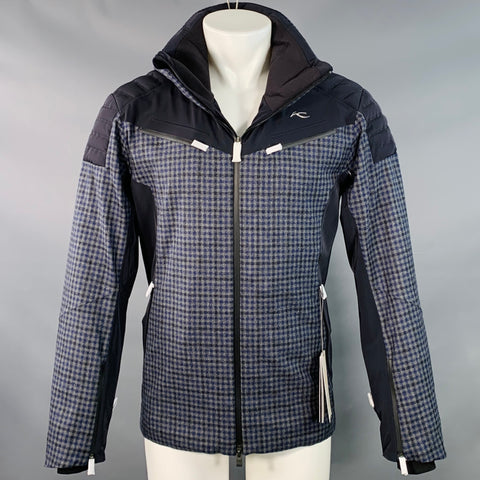 KJUS Size M Formula SE Black Grey Blue Plaid Polyamide Blend Ski Jacket
