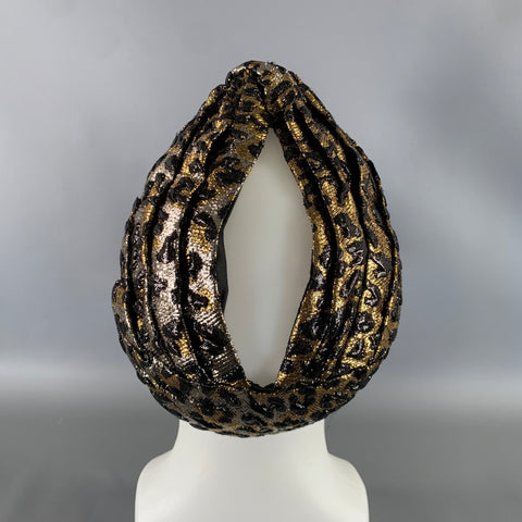 GUCCI Leopard Cotton Blend Metallic Hats