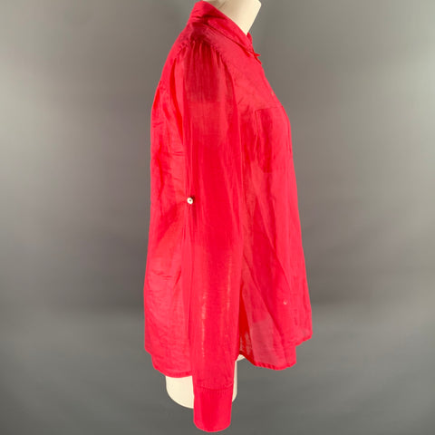 CALYPSO Size M Pink Cotton Button Up Shirt