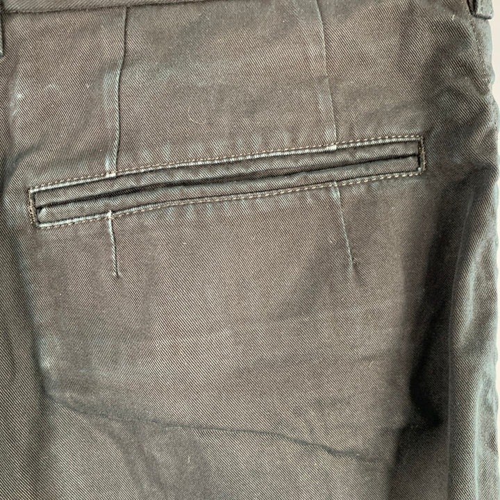 KOLOR Size M Black Cotton Twill Pleated Tapered Casual Pants