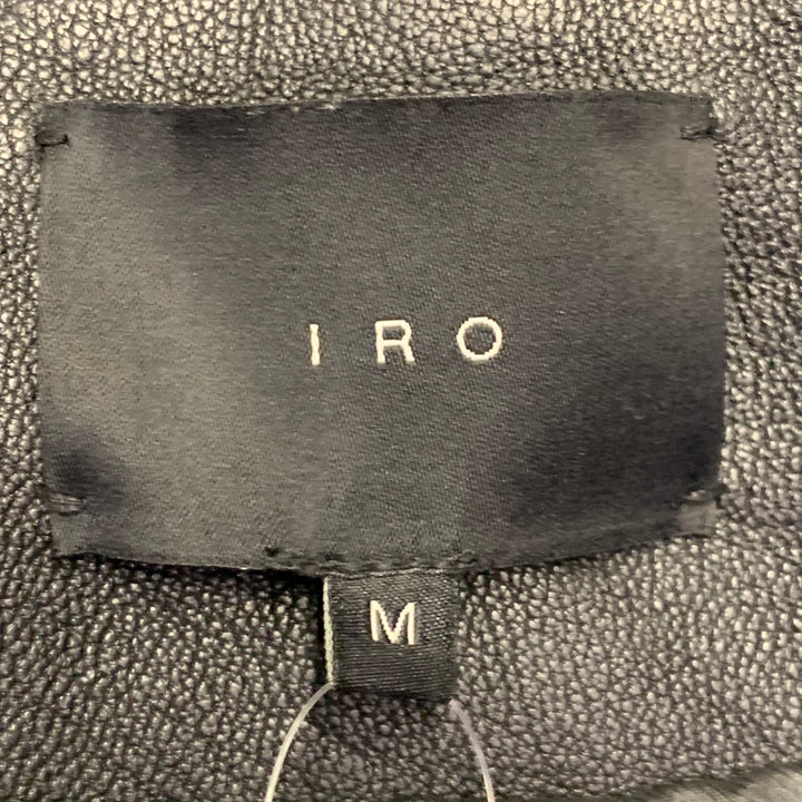 IRO Size M Hydo Black Leather Moto Racer Zip Up Jacket