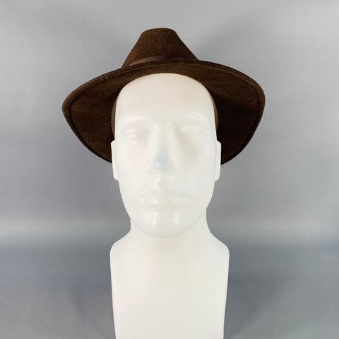 BORSALINO Size M Baker Brown Felt Fedora Hat