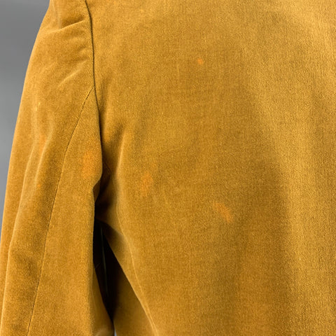 MARC JACOBS Size 40 Yellow Velvet Cotton Notch Lapel Sport Coat