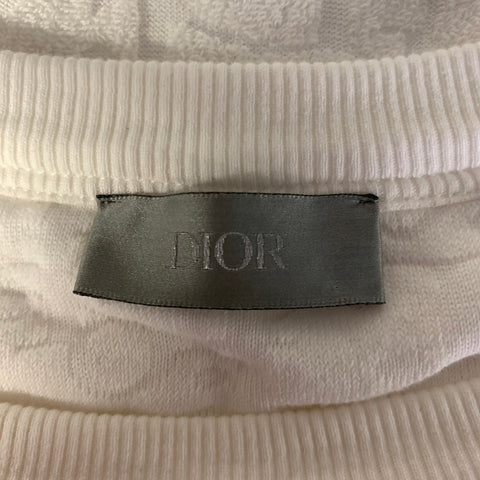 DIOR Size M White Logo Cotton Short Sleeve Shirt