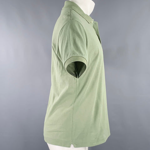 LACOSTE Size M Green Cotton Classic Fit Hidden Buttons Polo