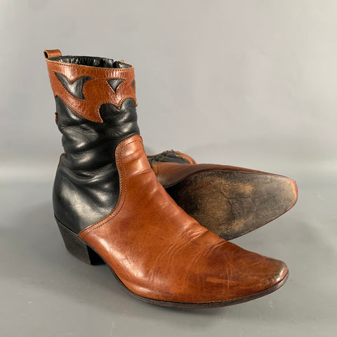 HAIDER ACKERMANN Size 9 Brown Black Leather Boots