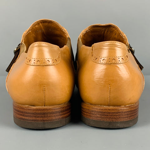 DRIES VAN NOTEN Size 10 Tan Brown Wingtip Leather Belted Lace Up Shoes