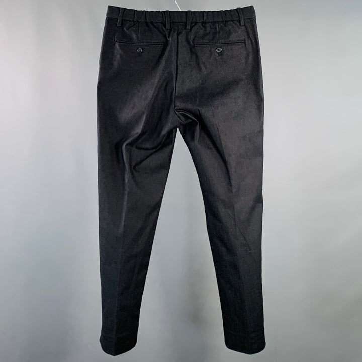 GLOBAL WORK Size L Indigo Twill Cotton Blend Drawstring Casual Pants