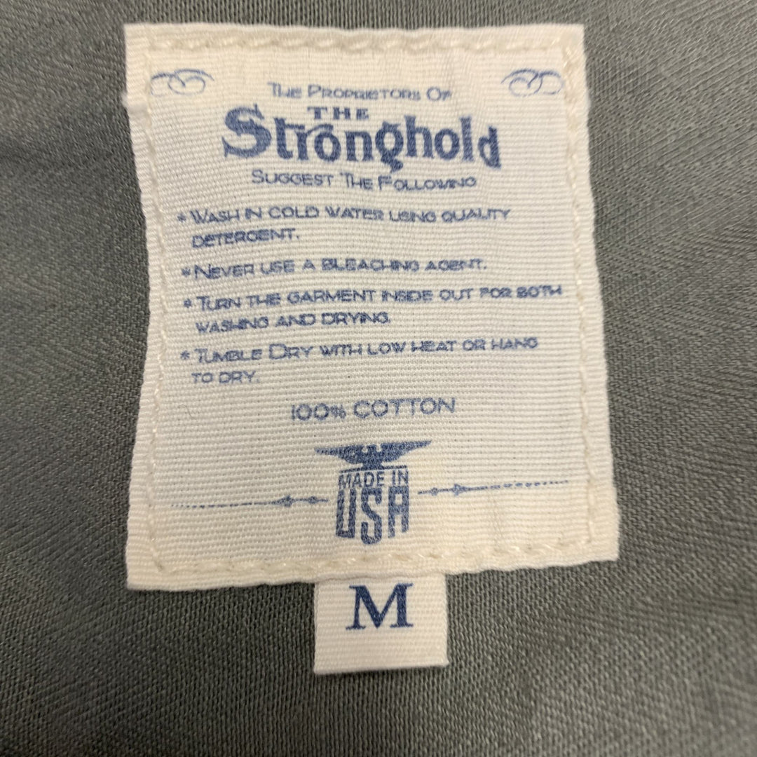 THE STRONGHOLD Size M Green Sage Herringbone Cotton Worker Jacket