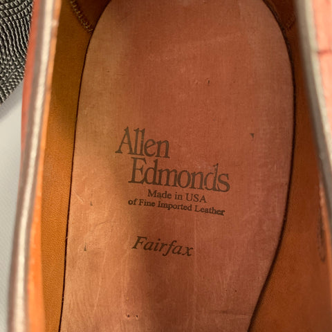 ALLEN EDMONDS Size 9.5 -Fairfax- Brown Perforated Leather Lace-Up Shoes