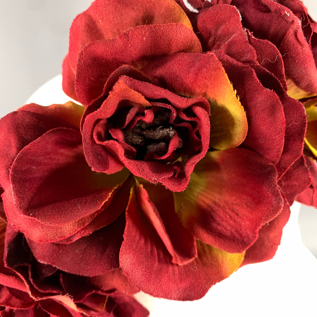 KRISTEN ERICKA Burgundy Black Floral Silk Hats
