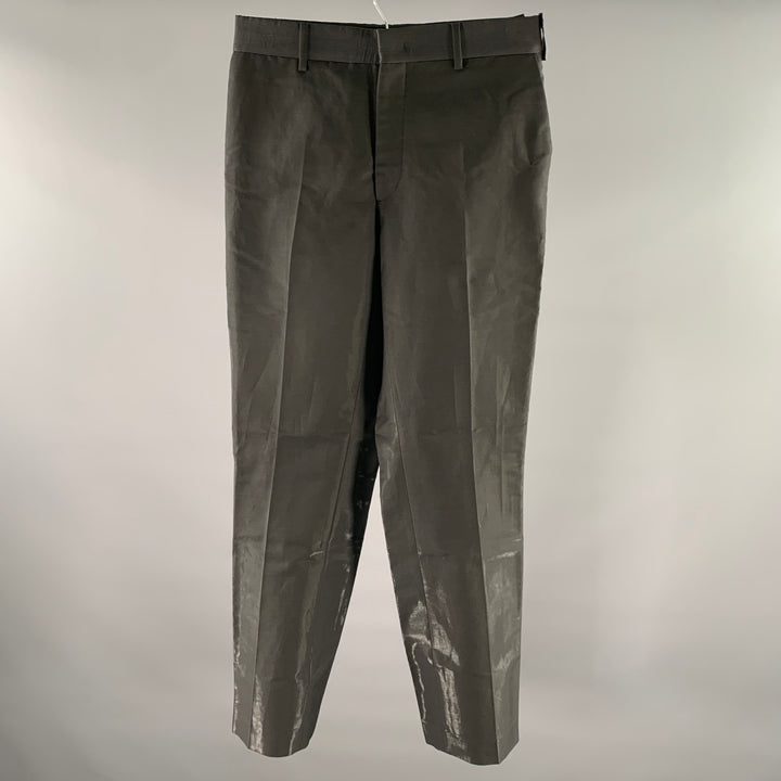 FENDI Size 29 Grey Silver Shimmery Wool Blend Straight Pants