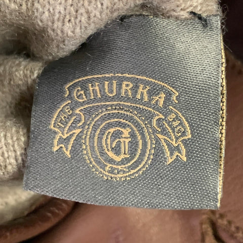 GHURKA Size S Brown Cashmere Lined Leather Gloves