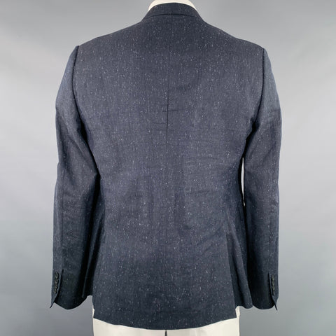 PAUL SMITH Size 44 Charcoal White Heather Linen Wool Sport Coat