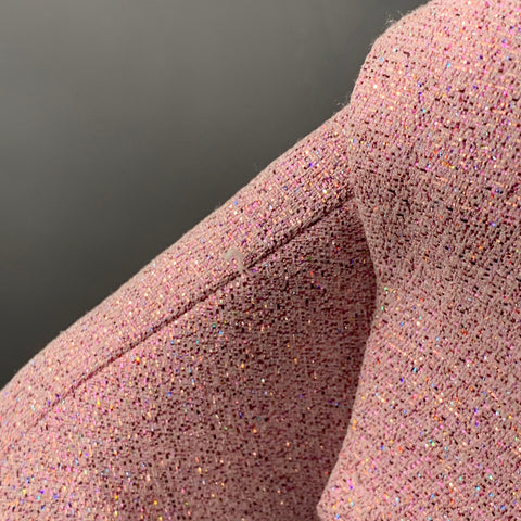 SIES MARJAN Size 4 Pink Polyester Blend Metallic Notch Lapel Jacket Blazer