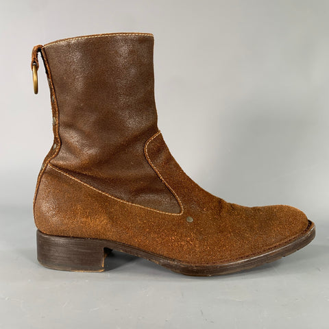 HENRY BEGUELIN Size 9 Brown Suede Zip Boots