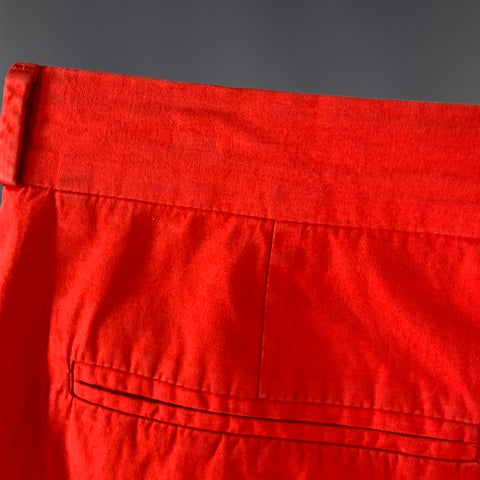 MAISON MARGIELA Size 32 Red Cotton Straight Zip Fly Casual Pants