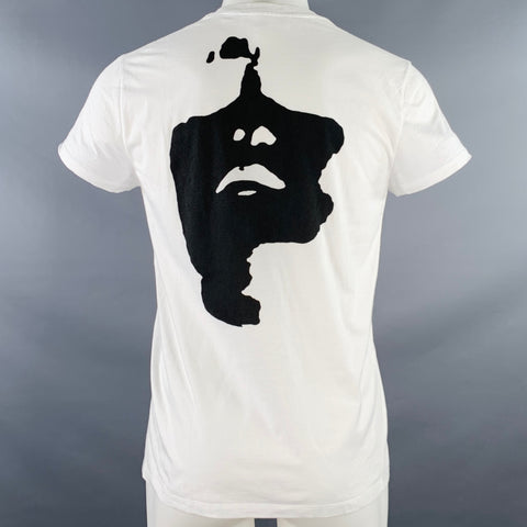 NEIL BARRETT Size M Siouxsie and the Banshees White Black Print Cotton Slim Fit Crew Neck T-shirt