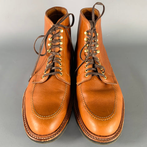 ALDEN Size 10 Brown Leather Lace Up Boots