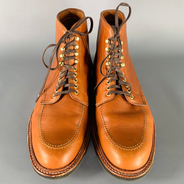 ALDEN Size 10 Brown Leather Lace Up Boots