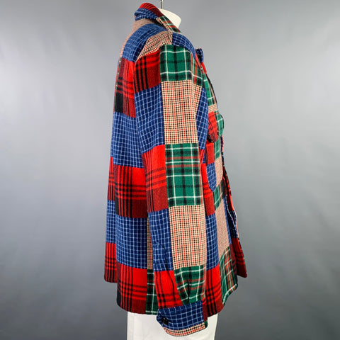 BEAMS PLUS Size XL Multi Color Patchwork Cotton Blend Jacket
