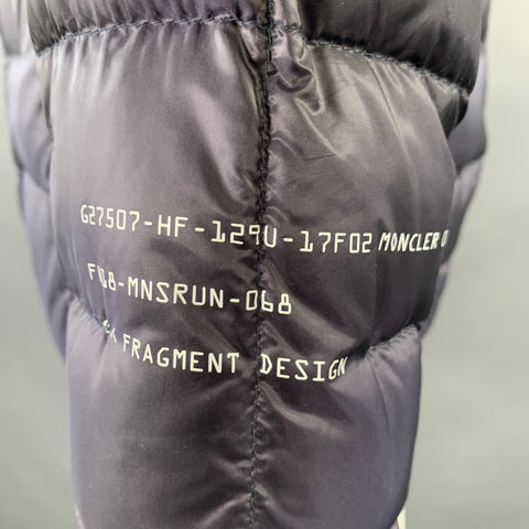MONCLER GENIUS x FRAGMENT FW18 Size L Black White Nylon Quilted Jacket