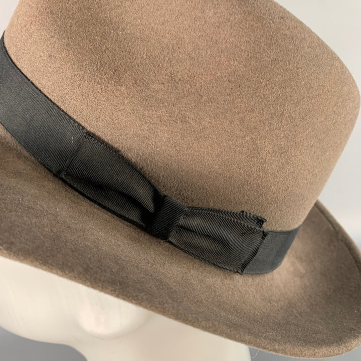 BORSALINO Baker Brown Taupe Felt Fedora Hat