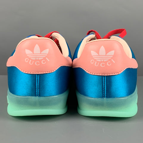 GUCCI Size 10 Blue Green Nylon Low Top Sneakers