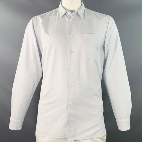 MARGARET HOWELL Size L Light Blue Cotton One Pocket Long Sleeve Shirt
