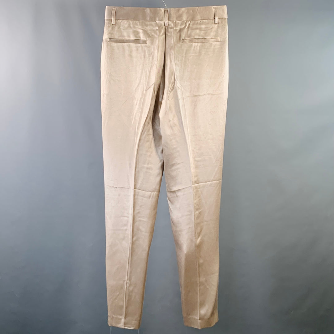 HAIDER ACKERMANN Size 32 Champagne Viscose Silk Satin Zip Fly Casual Pants