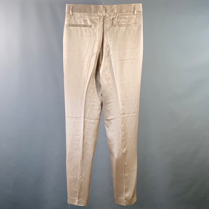HAIDER ACKERMANN Size 32 Champagne Viscose Silk Satin Zip Fly Casual Pants