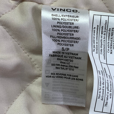 VINCE Size S Cream Faux Shearling Hidden Buttons Jacket