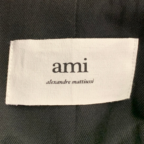 AMI by ALEXANDRE MATTIUSSI Size 36 Fuchsia Pink Black Wool Peak Lapel Suit