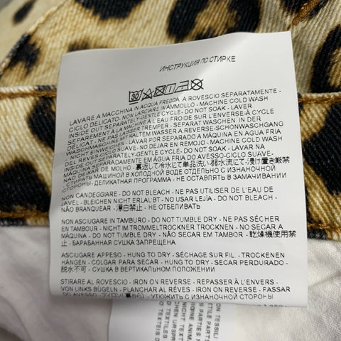 ETRO Size 30 Tan Black Cotton  Elastane Leopard Zip Fly Jeans