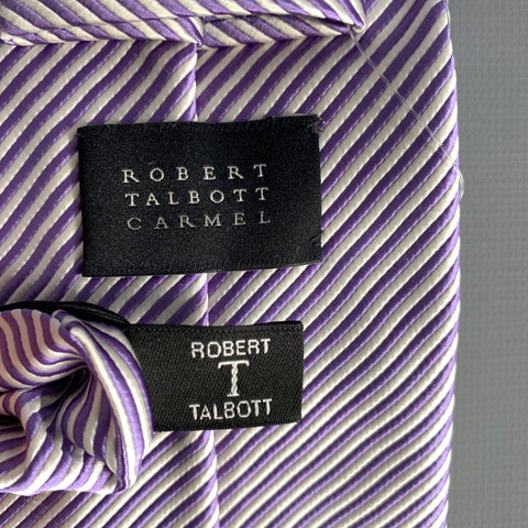ROBERT TALBOTT Cream Lilac Stripe Silk Tie